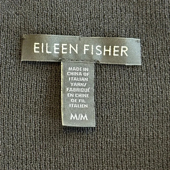 Eileen Fisher | Black Wool Sleeveless Shift Dress - Picture 4 of 8